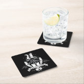 水漏れ釜™ショップグラフィック スクエアペーパーコースター (インサイチュ)