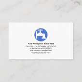 水漏れ青いパイプ水滴の配管業者 名刺 (裏面)