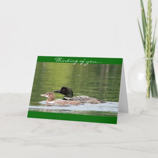 水潜り鳥およびベビー-あなたの考えること カード (正面)