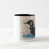 水潜り鳥のコーヒー・マグ ツートーンマグカップ (中央)