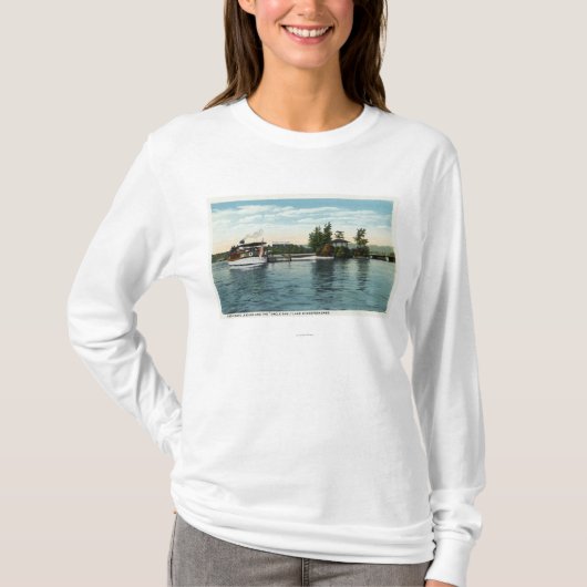 水潜り鳥の島の着陸の米国市民汽船 Tシャツ (正面)