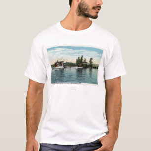 水潜り鳥の島の着陸の米国市民汽船 Tシャツ