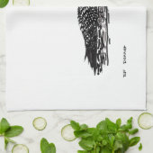 水潜り鳥の手描きの型どおりの作品 キッチンタオル (折り畳み)