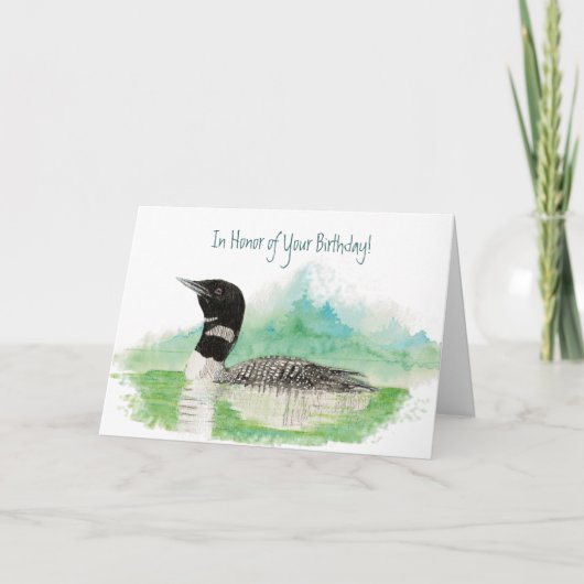 、水潜り鳥を採取するあなたの誕生日を記念しておもしろい カード (正面)