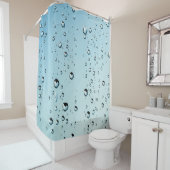水灰色の青い雨滴の雨の日の液滴 シャワーカーテン (インサイチュ)