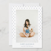 水点々のある色フレームHanukkahフォトホリデー シーズンカード (正面)