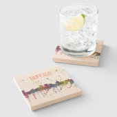 水牛のニューヨークのスカイライン-石造りのコースター ストーンコースター (横)