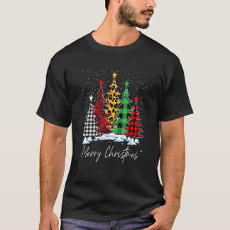 水牛のプリッドヒョウPとメリークリスマスツリー Tシャツ