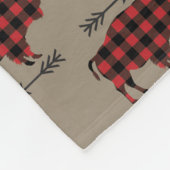 水牛のプレイドバイソンのタンパターン フリースブランケット (角)