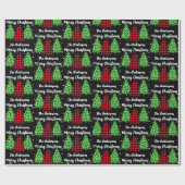 水牛のプレイドヒョウのクリスマスツリー ラッピングペーパー (フラット)