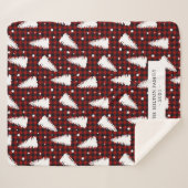 水牛のプレイド赤い松の森モノグラム シェルパブランケット (正面(横))