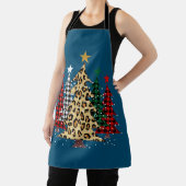水牛のプレイド&ヒョウとメリークリスマスツリー エプロン (インサイチュ)