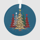 水牛のプレイド&ヒョウとメリークリスマスツリー オーナメント (裏面)