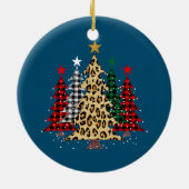 水牛のプレイド&ヒョウとメリークリスマスツリー セラミックオーナメント (裏面)