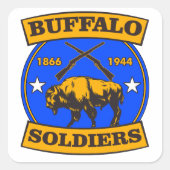 水牛の兵士の内戦のロゴ スクエアシール (正面)