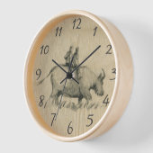 水牛の子中国の牛年誕生日W2 壁時計 (傾斜)