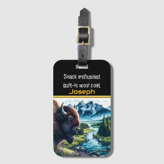 水牛の放牧by穏やかな流れ ラゲッジタグ (正面縦)