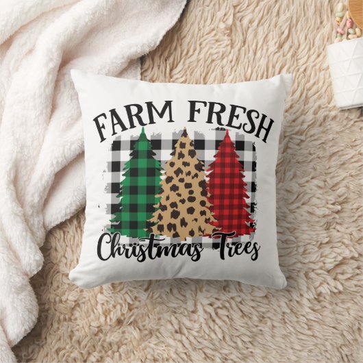 水牛の格子柄とヒョウ柄のキストマの木 クッション (ブランケット)