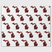 水牛の格子柄のミシガン州の州 ラッピングペーパー (フラット)