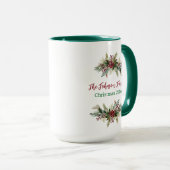 水牛の格子模様のバスケットのパーソナライズされたクリスマス マグカップ (正面右)