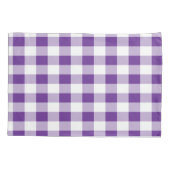 水牛の格子模様ガーリー紫と白 枕カバー (裏面)