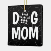 水牛の格子毛の犬のパワープリント セラミックオーナメント (左)