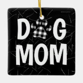 水牛の格子毛の犬のパワープリント セラミックオーナメント (正面)