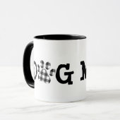 水牛の格子犬のママの足跡 マグカップ (正面左)