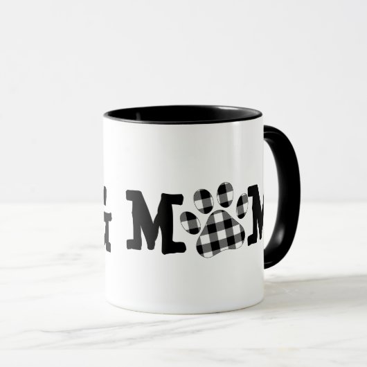 水牛の格子犬のママの足跡 マグカップ (正面右)