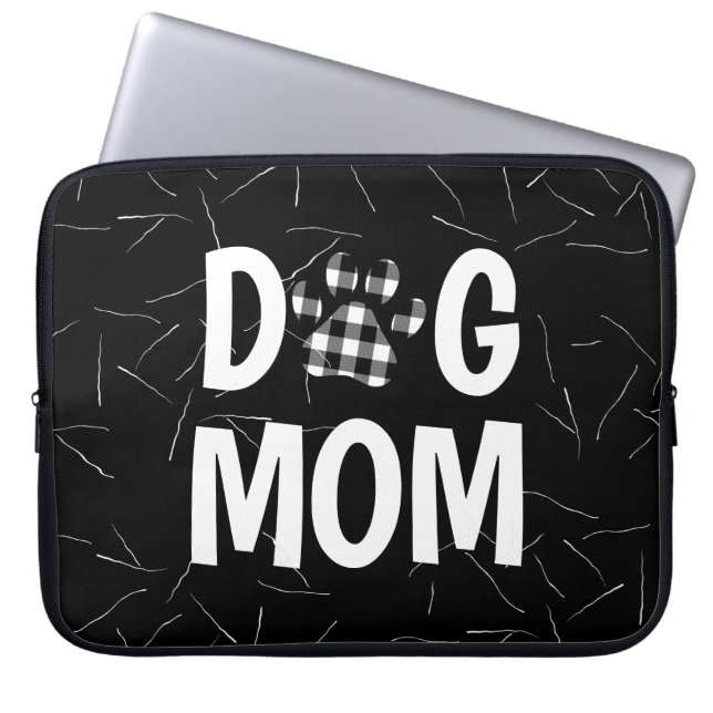 水牛の格子犬の母のポープリント ラップトップスリーブ (正面)