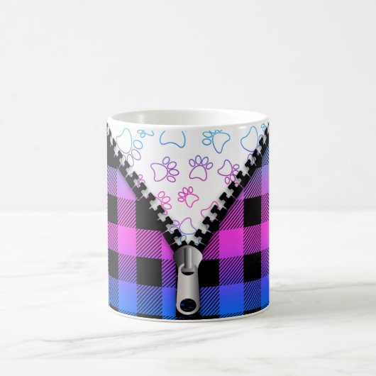 水牛の格子犬の足 コーヒーマグカップ (中央)