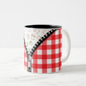 水牛の格子犬の足 ツートーンマグカップ (正面右)