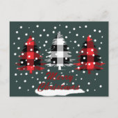 水牛の格子状のメリークリスマス シーズンポストカード (正面)