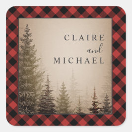 水牛の格子状常緑樹結婚の木 スクエアシール