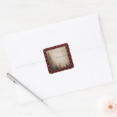 水牛の格子状常緑樹結婚の木 スクエアシール (封筒)