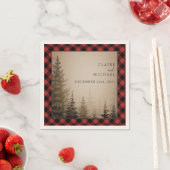 水牛の格子状常緑樹結婚の木 スタンダードカクテルナプキン (インサイチュ)