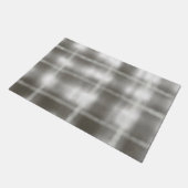 水牛の格子白色タータンチェック水色の素朴 ドアマット (アングル)