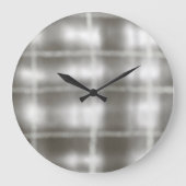 水牛の格子白色タータンチェック水色の素朴 ラージ壁時計 (正面)