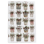 水牛の格子縞バスケット | ファームハウスクリスマス ミディアムペーパーバッグ (正面)