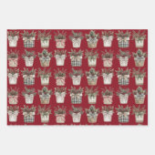 水牛の格子縞バスケット | ファームハウスクリスマス ラッピングペーパーシート (正面)