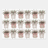 水牛の格子縞バスケット | ファームハウスクリスマス ラッピングペーパーシート (正面3)