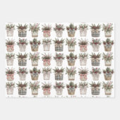 水牛の格子縞バスケット | ファームハウスクリスマス ラッピングペーパーシート (正面)