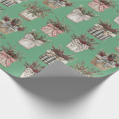 水牛の格子縞バスケット | ファームハウスクリスマス ラッピングペーパー (角)