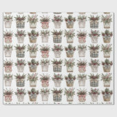 水牛の格子縞バスケット | ファームハウスクリスマス ラッピングペーパー (フラット)