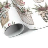 水牛の格子縞バスケット | ファームハウスクリスマス ラッピングペーパー (ロールコーナー)