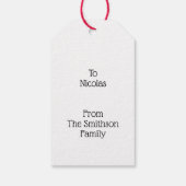 水牛の格子赤の可愛いクリスマスおもしろい豚 ギフトタグ (裏面)