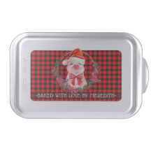 水牛の格子赤の可愛いクリスマスおもしろい豚