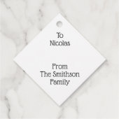 水牛の格子赤の可愛いクリスマスおもしろい豚 フェイバータグ (裏面)