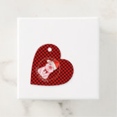 水牛の格子赤の可愛いクリスマスおもしろい豚 フェイバータグ (インサイチュ)