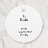 水牛の格子赤の可愛いクリスマスおもしろい豚 フェイバータグ (裏面)